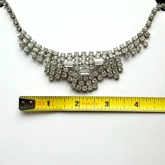 Vintage Mid Century 1950s Glamorous Rhinestone Choker Necklace - Picture 13 of 13